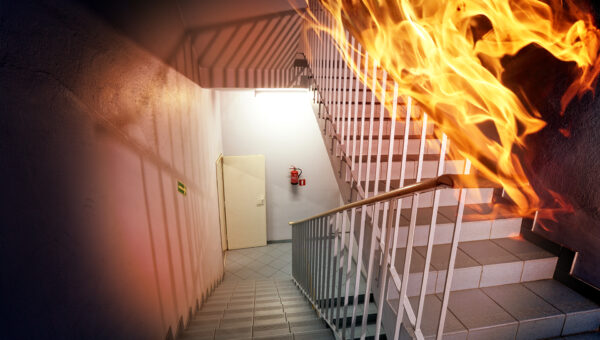 Incendie escalier immeuble